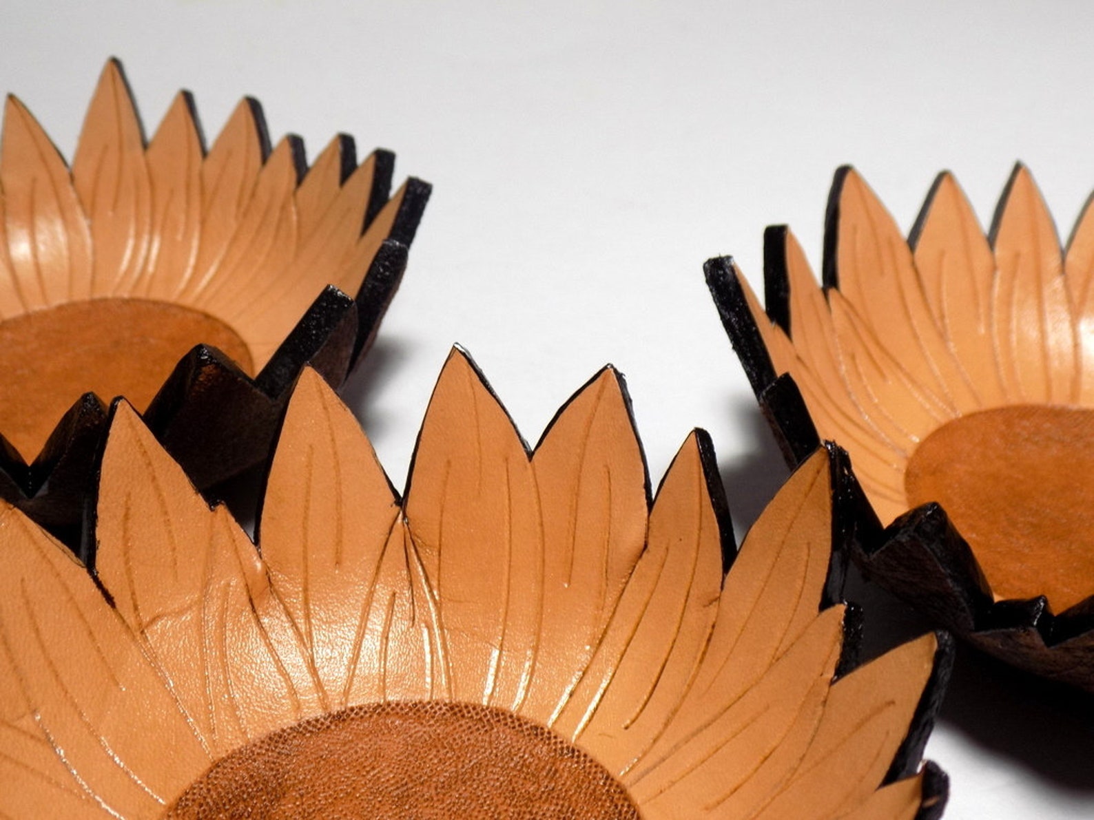 Leather Sunflower Ring Dish Boho Floral Jewelry Bowl Etsy