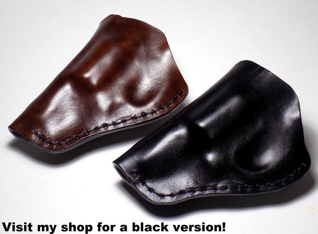 Smith & Wesson Leather Holster, J Frame Brown Concealed or Open Carry with Belt Clip, Right or Left Handed