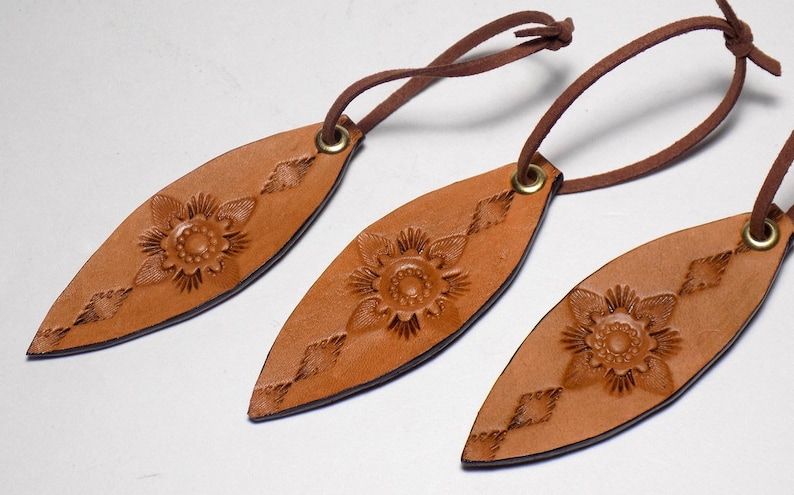 Southwestern Leather Ornaments Set Of 3 Leather Christmas Etsy