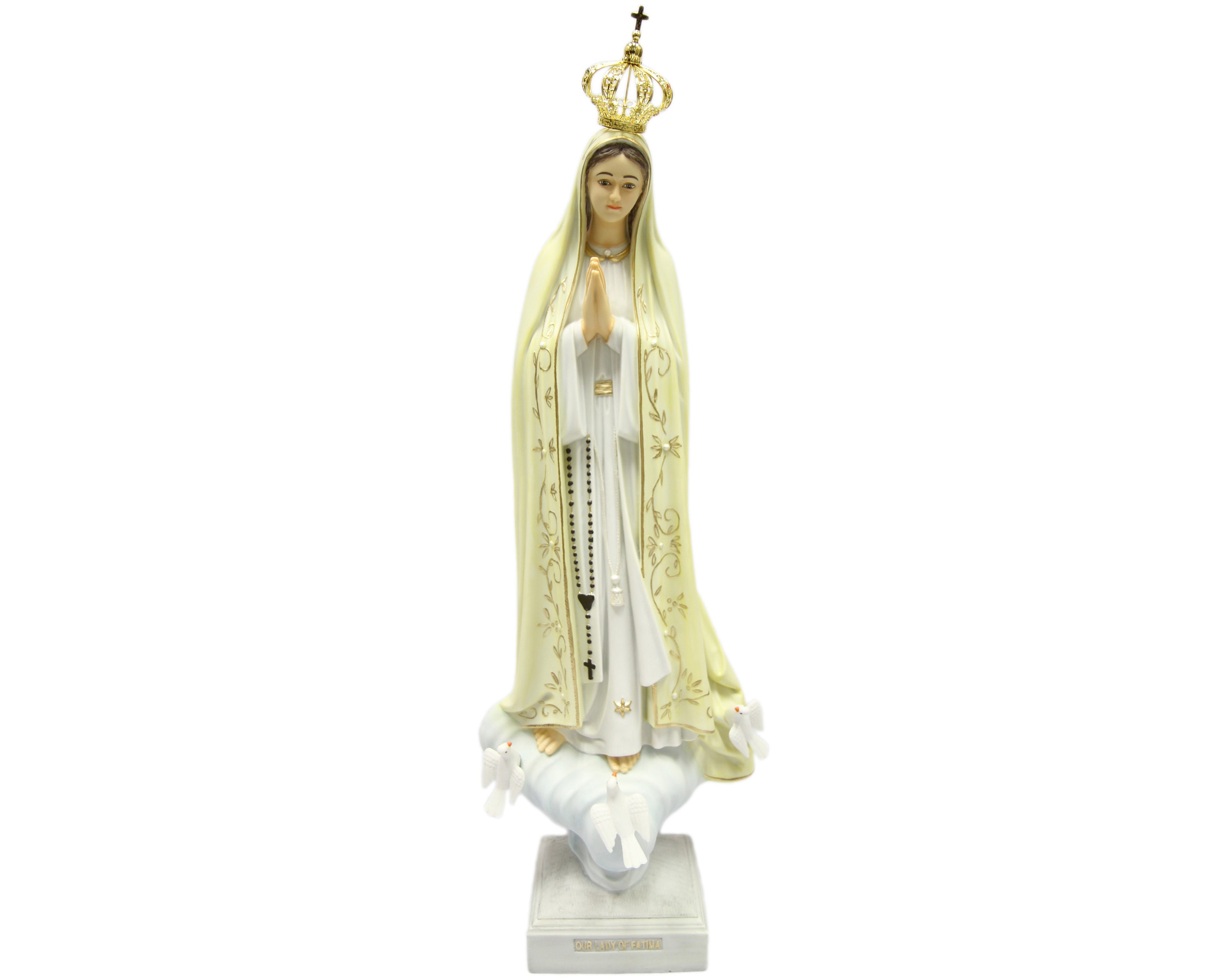 Our Lady of Lourdes silver painted spelter/ religious Catholic ...