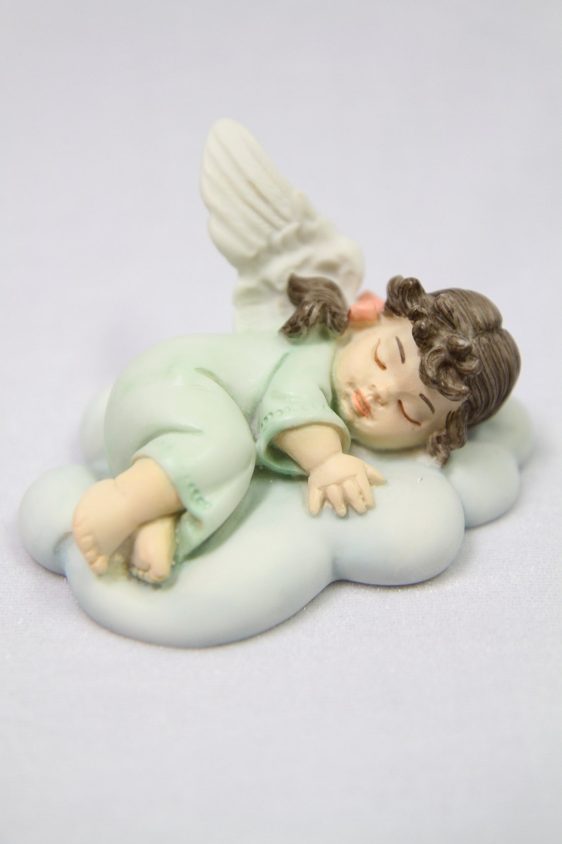 Cute Little Baby Angel Sleeping on the Clouds Statue Sculpture Etsy