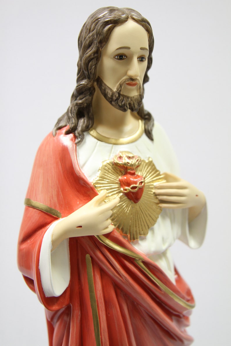 25 Inch Sacred Heart of Jesus Catholic Statue Sculpture Etsy