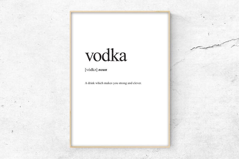 Vodka Definition Print Definition Poster Word Meaning Print Etsy