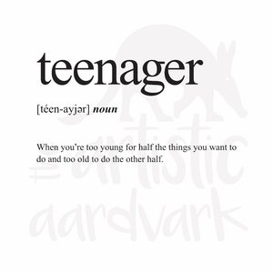 Teenager Definition Print Definition Poster Word Meaning  Etsy UK