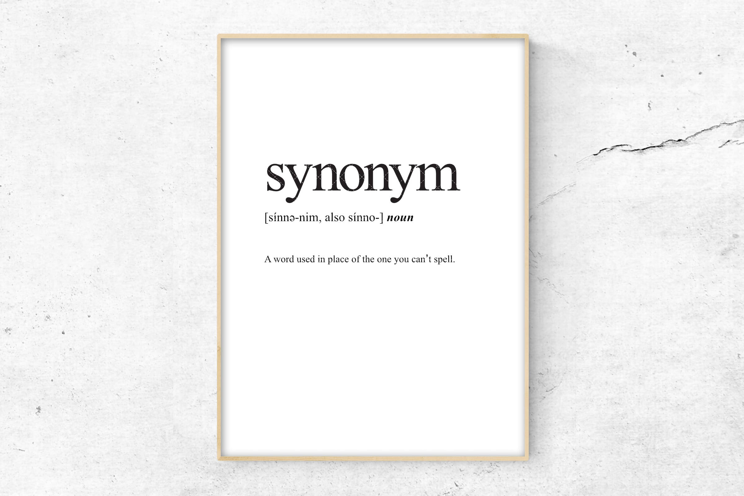 Synonym Definition Print Definition Poster Word Meaning Etsy