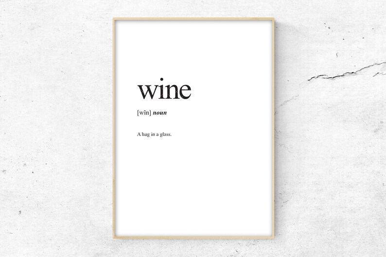 Wine Definition Print Definition Poster Word Meaning Print Etsy