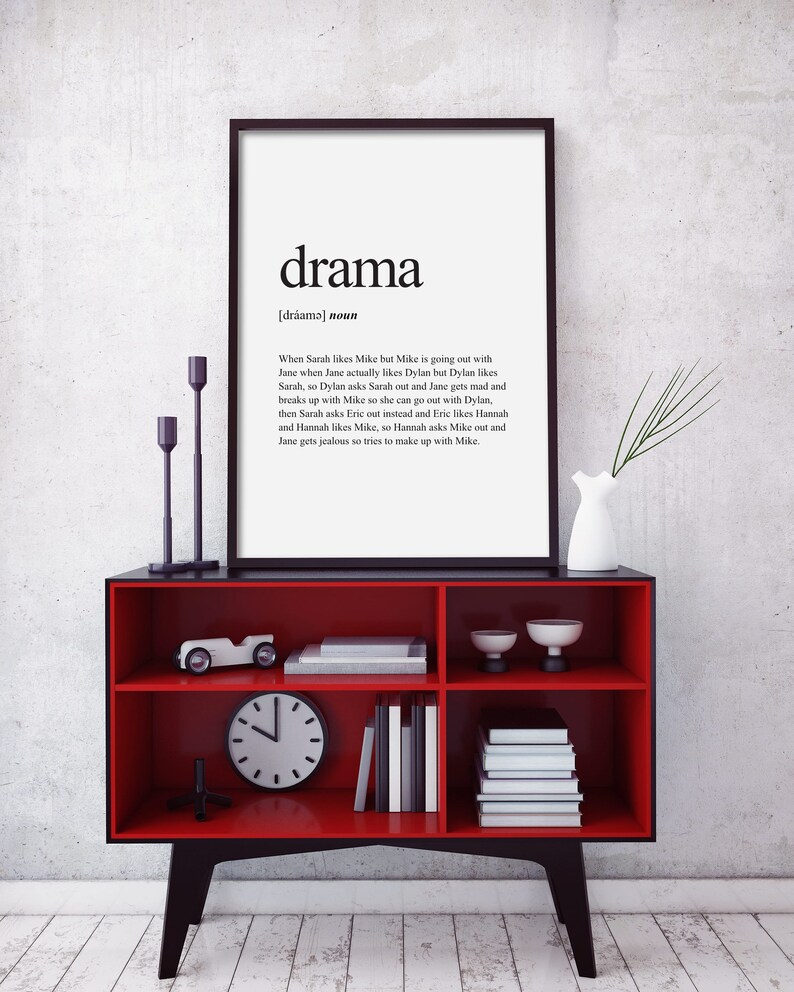 Drama Definition Print Definition Poster Word Meaning Print Etsy