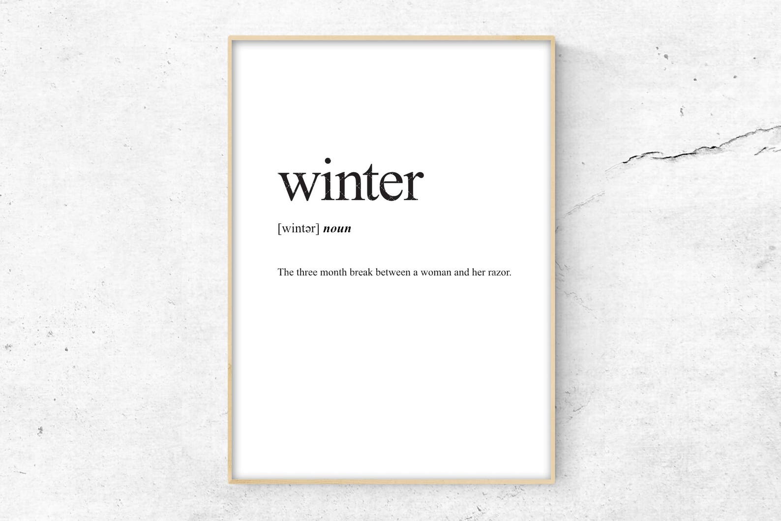 Winter Definition Print Definition Poster Word Meaning Etsy
