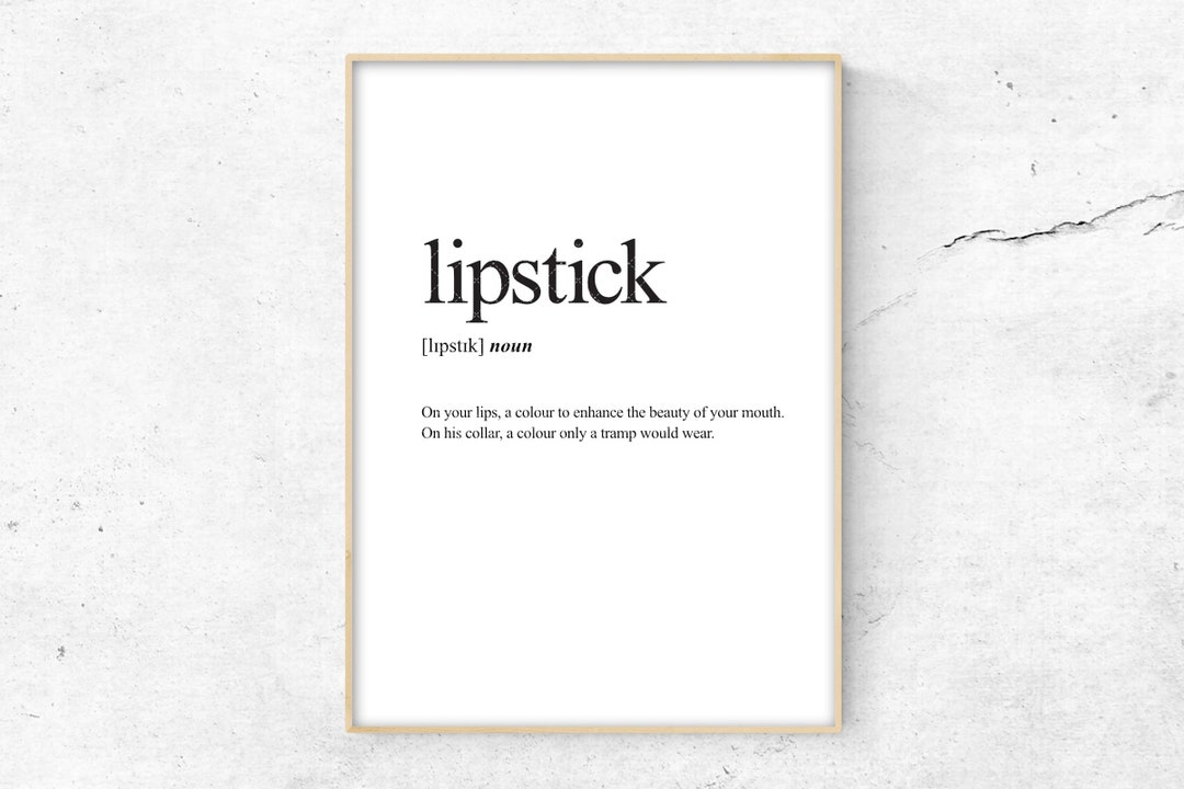 Lipstick Definition Print Definition Poster Word Meaning Etsy