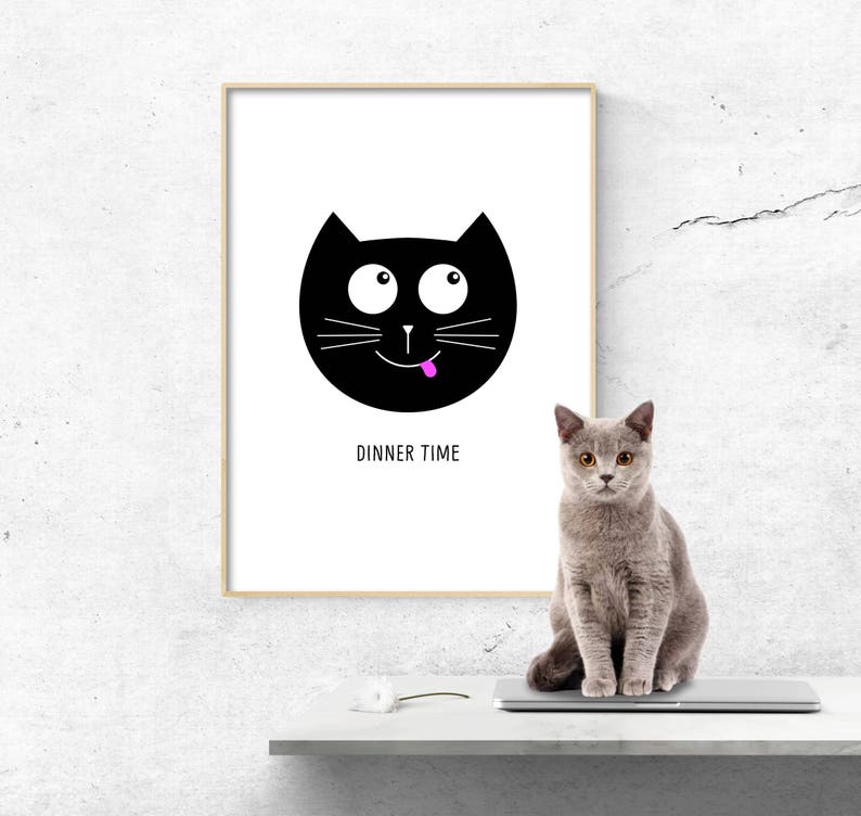 Cat Wall Art Cat Poster Cat Expression Prints Cat Lover Etsy UK