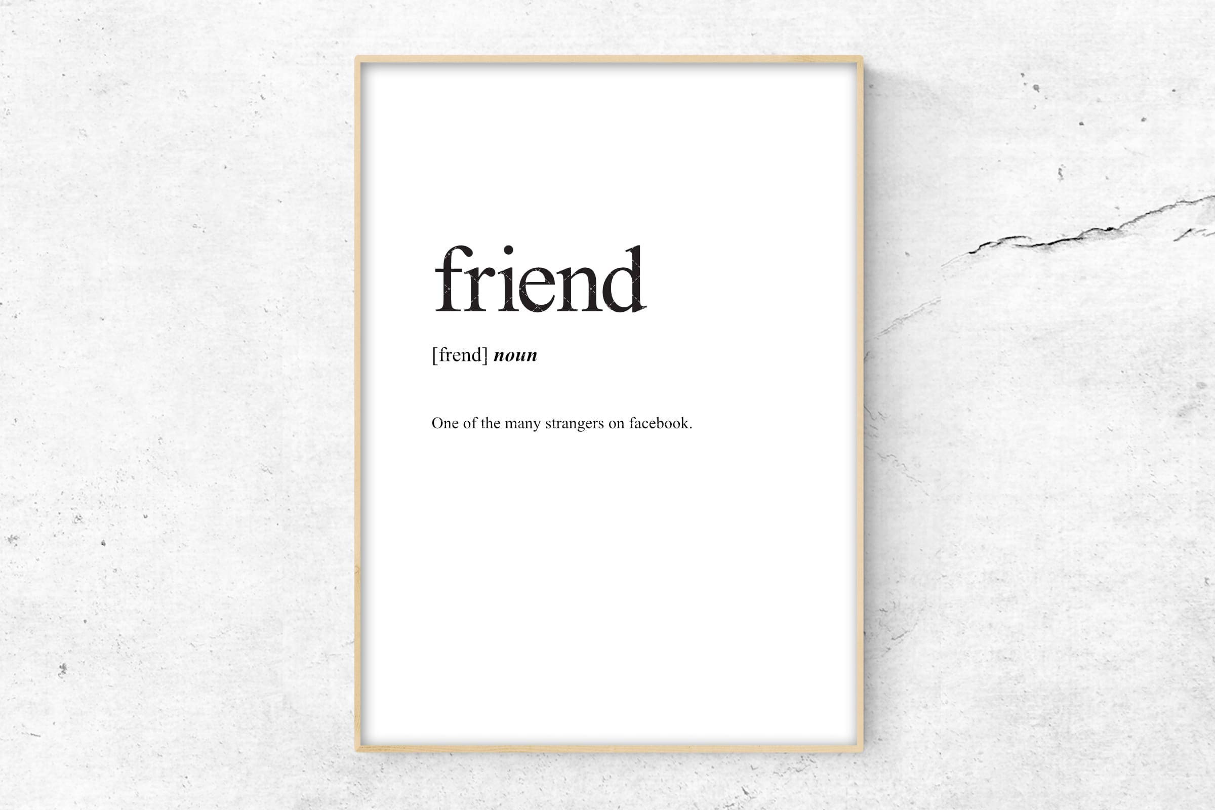 Friend Definition Print Definition Poster Word Meaning | Etsy
