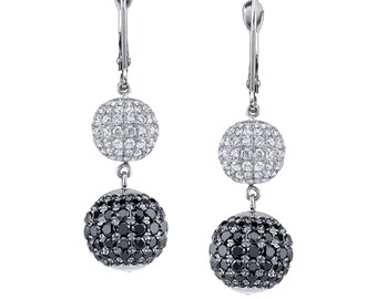 Fancy Earrings/Sexy Earrings/Black White Diamond Formal Earrings for the Special Someone