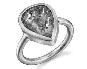 The Perfect Ring / Sexy Ring / Rocker Ring / Portraiture Diamond set in 14k White Gold for the Special Someone