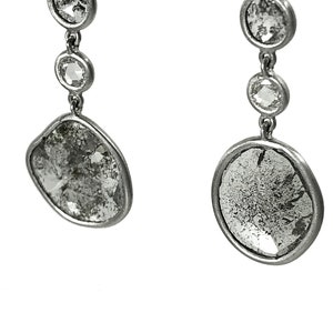 18k White Gold Portraiture Diamond Dangle Earrings A Great Gift for Her on Your Anniversary image 7