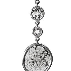 18k White Gold Portraiture Diamond Dangle Earrings A Great Gift for Her on Your Anniversary image 4