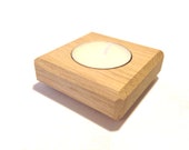 Handmade, wooden tealight holder, set of 2 pieces