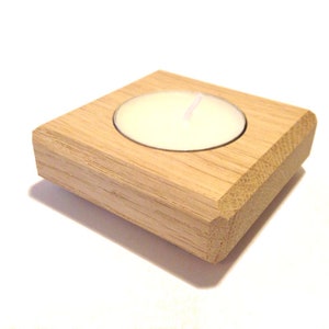 Handmade, wooden tealight holder, set of 2 pieces
