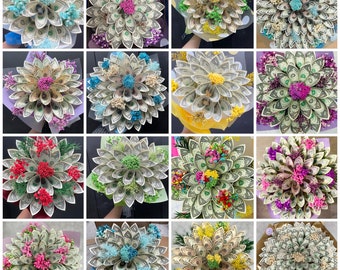 Money Flower Bouquet 12 Roses Etsy