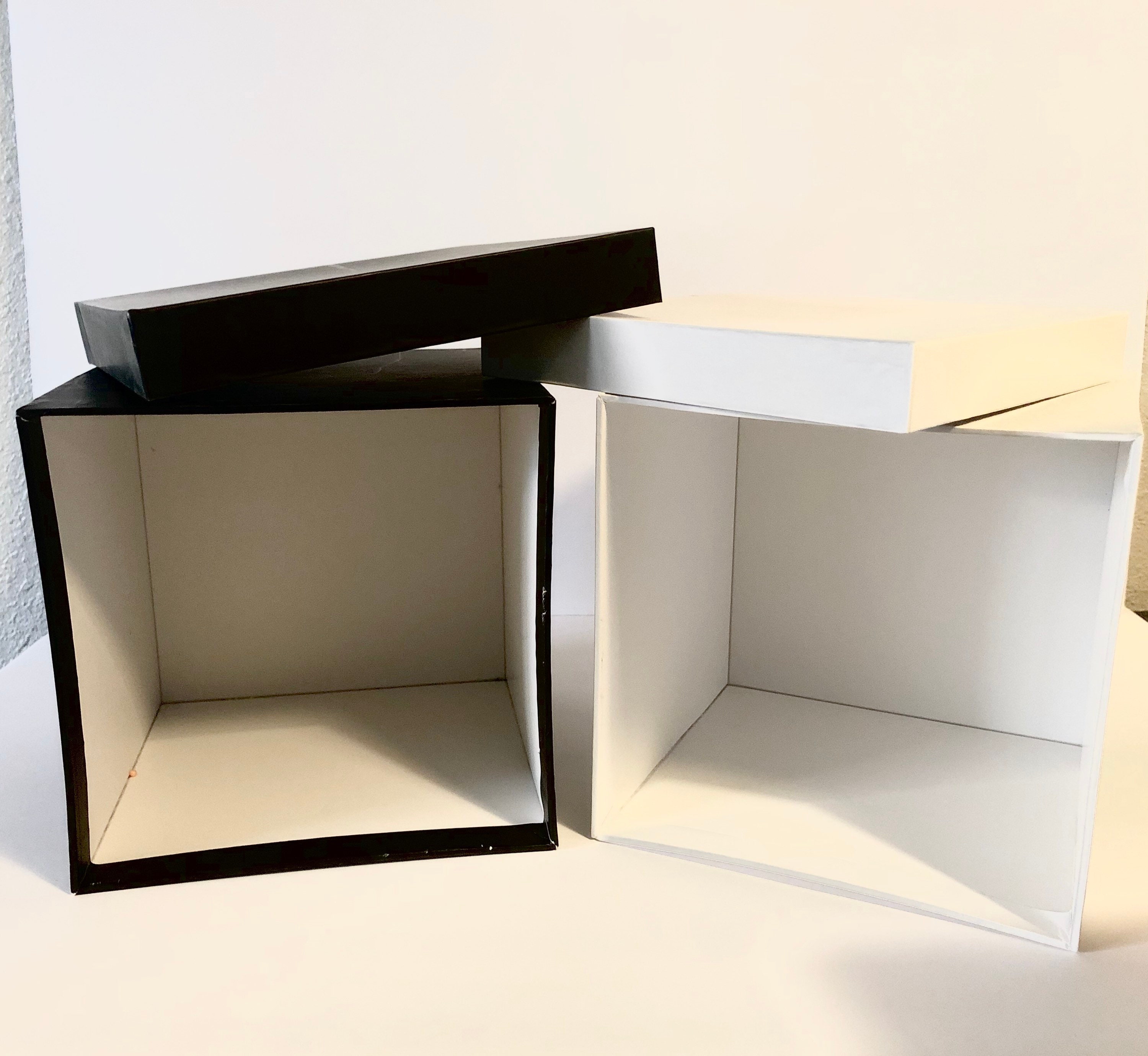 Selfdecor Black/White Matte Square Hat Box Etsy