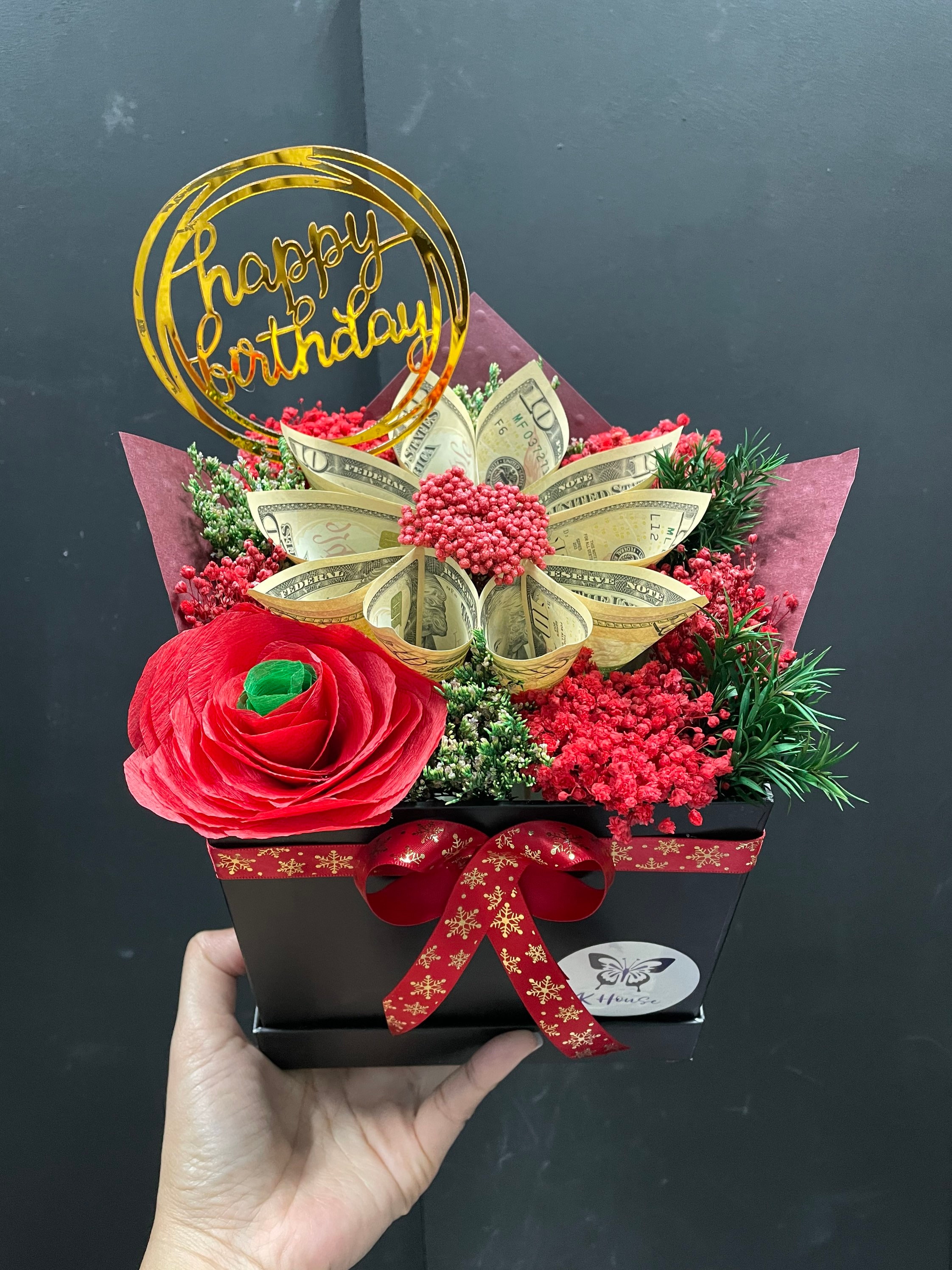 Elegant Money Flower in a Box by KK House — KK HOUSE