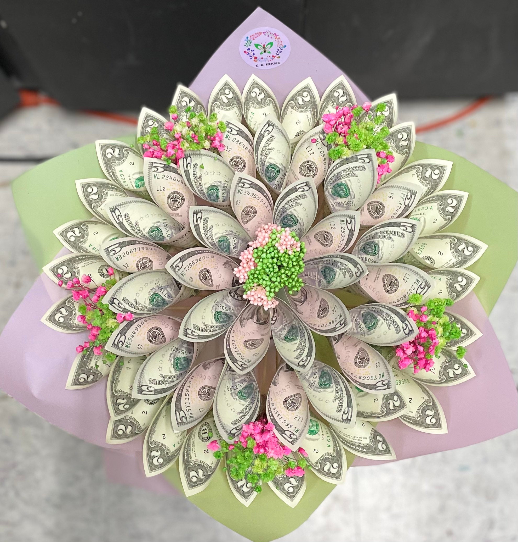 Real Money Bouquet (25 bills) by KK House (please read description) — KK HOUSE