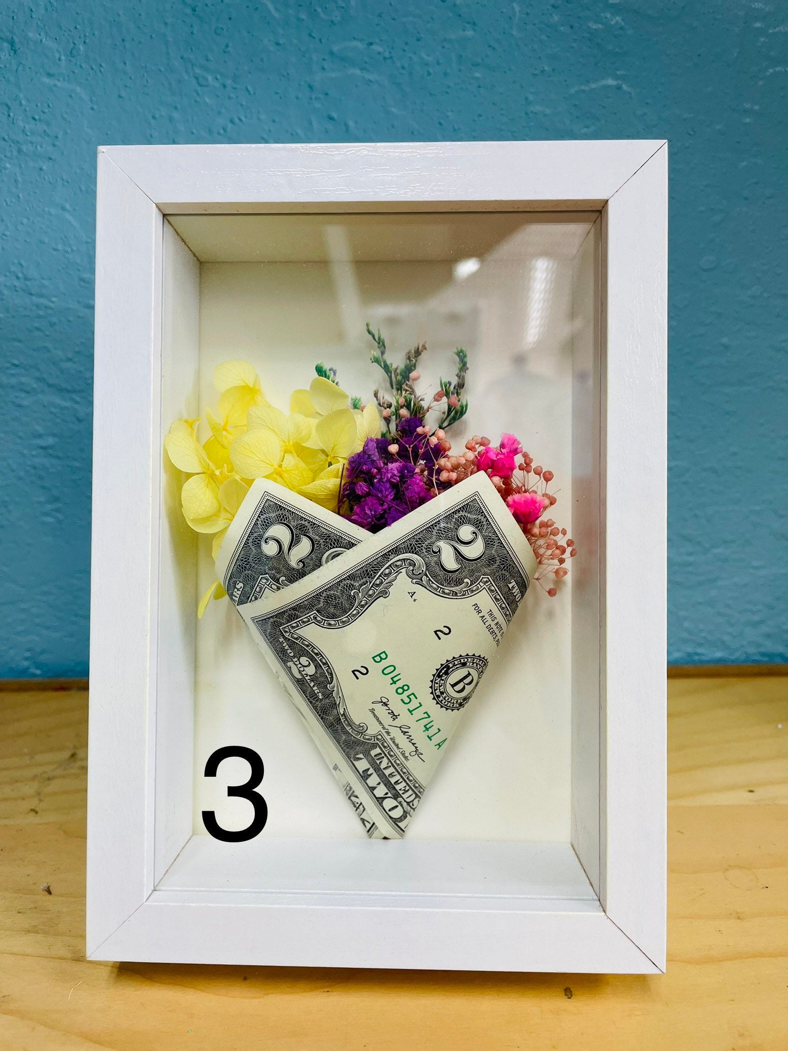 3D Frame Flower Bouquet with Real Money Bill — KK HOUSE