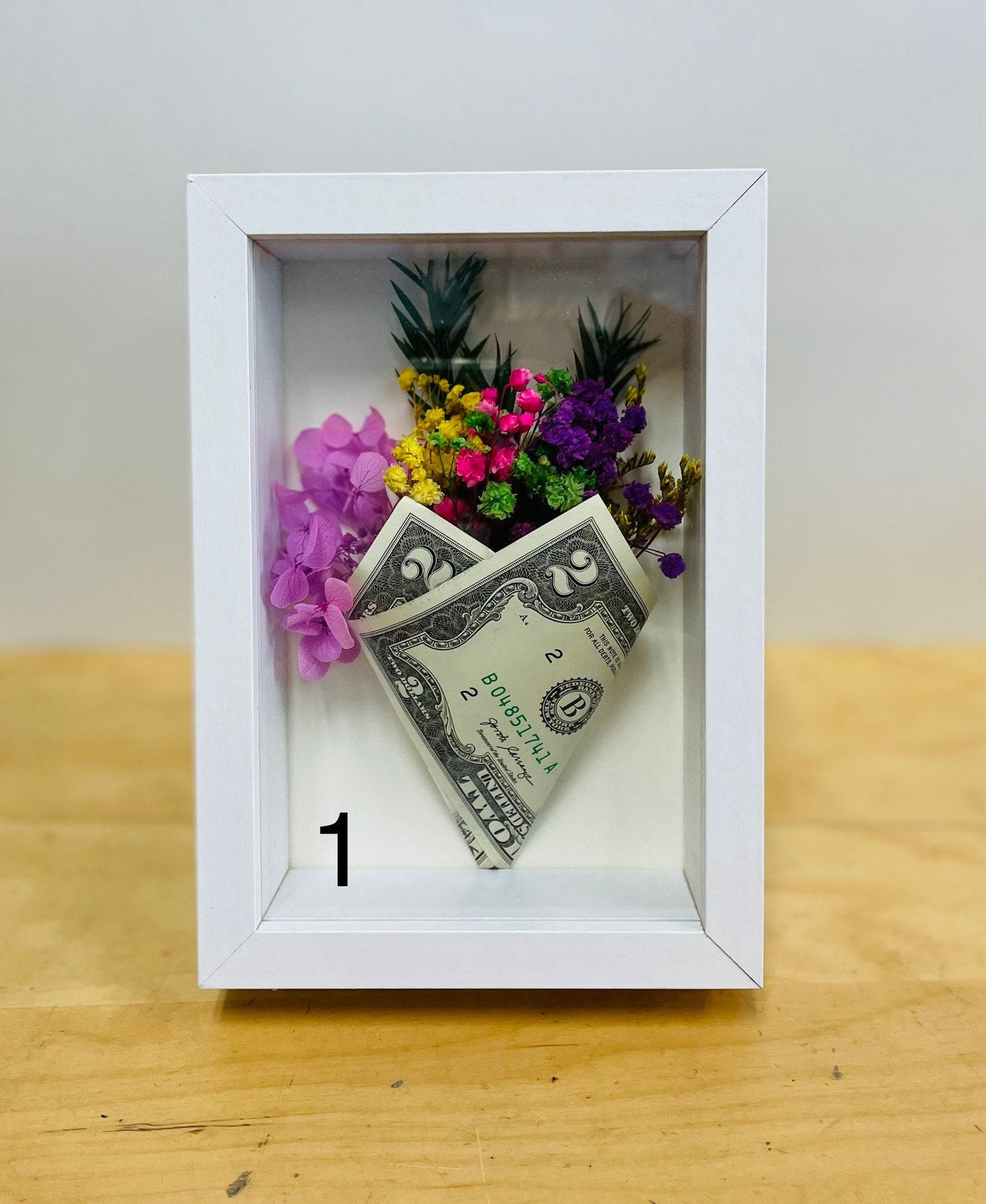 3D Frame Flower Bouquet with Real Money Bill — KK HOUSE