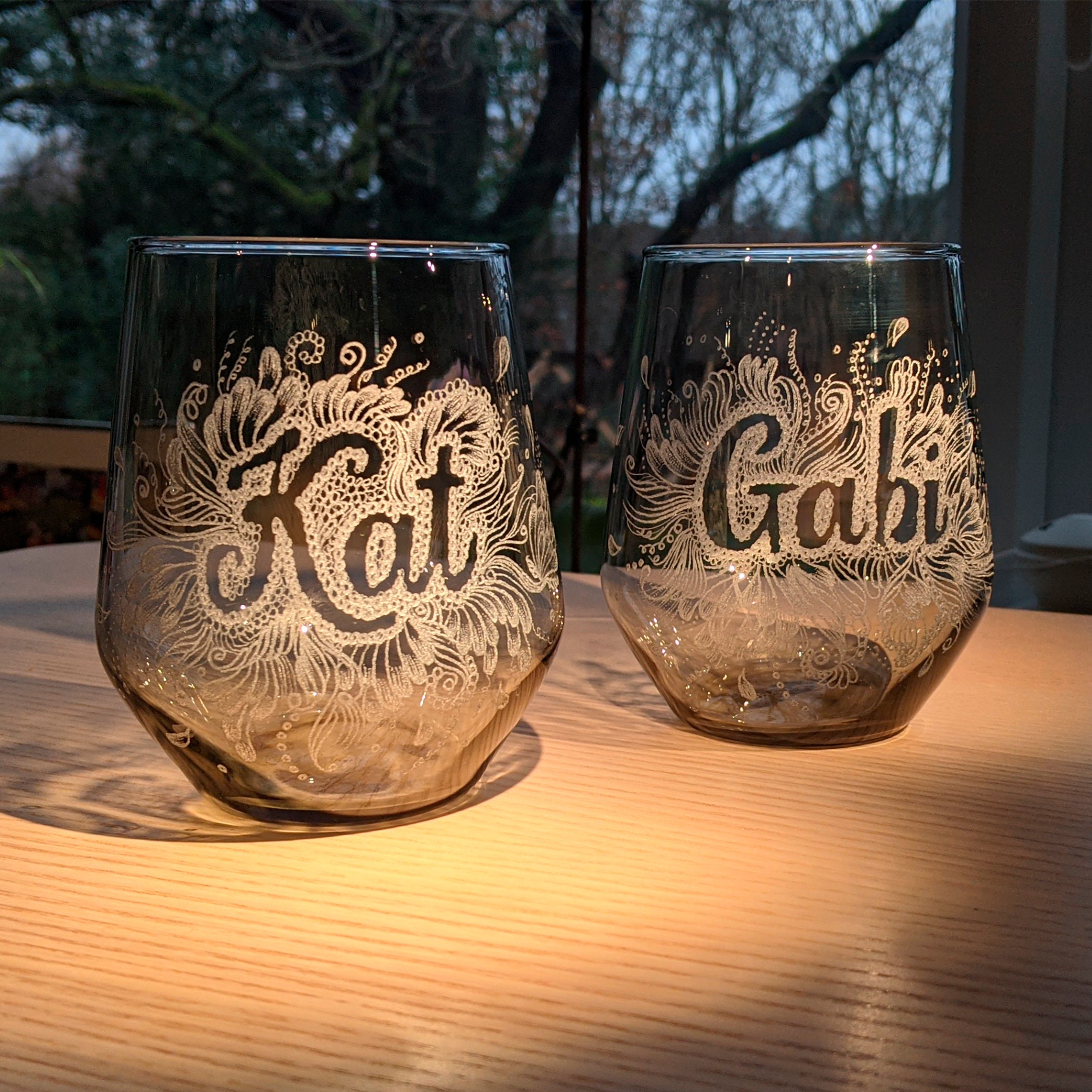 Custom Glass Hand engraved glass Gift for Her Wedding Gift Etsy