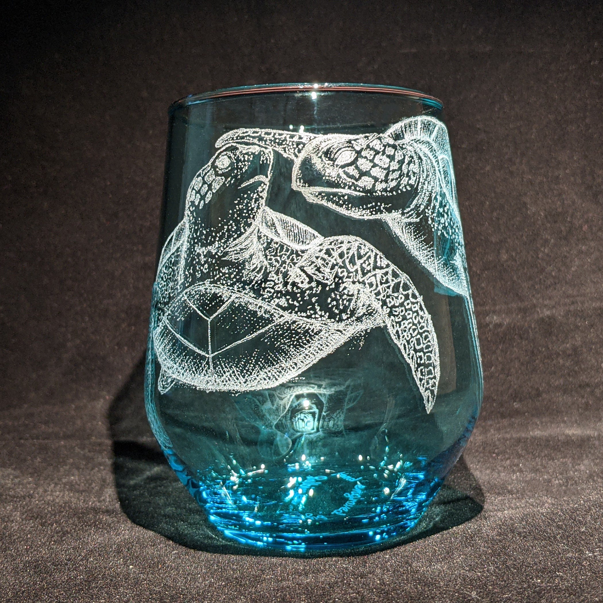 Choose Your Crackle Wine Glass with Tribal Sea Animal Designs - Integrity  Bottles