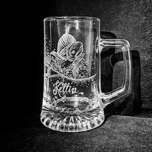 Custom beer glass, Hand engraved glass, Beer mug, Beer glass, Personalised Beer Glass, Gift for him, Birthday Gift, for boyfriend