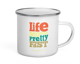 Fast Life, Slow Sip: Capture the Moment with Every Pour Enamel Mug