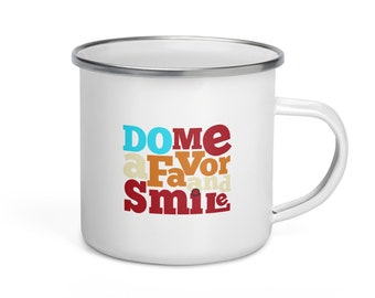 Invite to Smile: Capture a Moment that Enhances Your Drink Enamel Mug