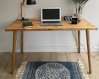 Massivholz Schreibtisch | KRUD B1 Schreibtisch | Skandinavischer Stil | Scandi Schreibtisch | Schreibtisch | Holz Schreibtisch v2