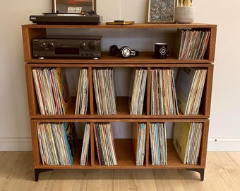 Tall Record Player Table | Vinyl Record Storage | Turntable Stand | Varezzo Venezia | 120cm Pine