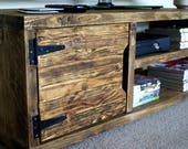KRUD K23 Medium Oak 120cm - Retro TV Stand Handmade Solid Wood Scaffold Style 24 Colours Industrial Chunky Rustic Country TV Stand Cabinet