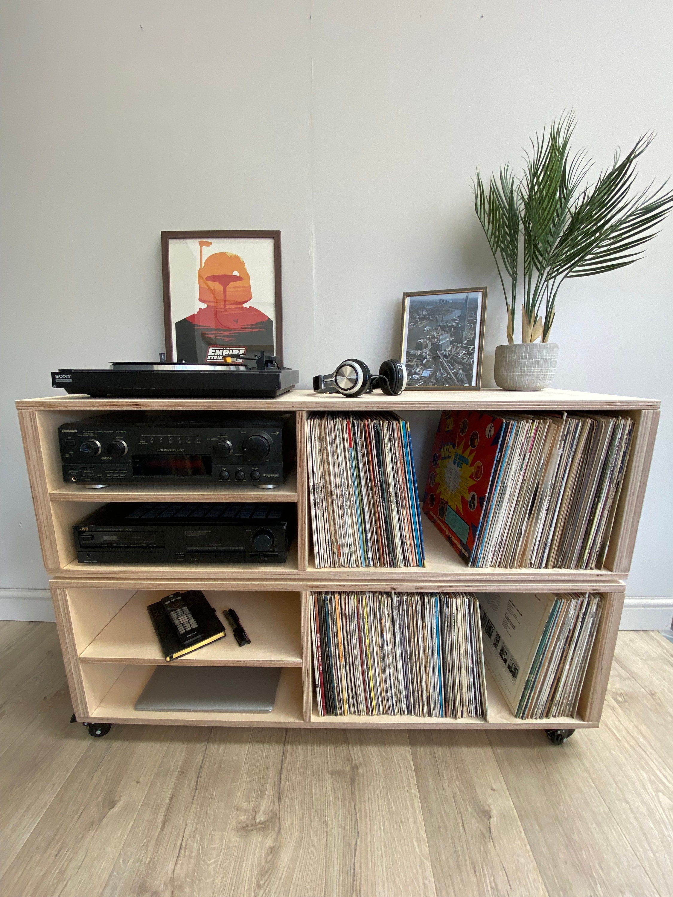 Étagère de disque vinyle en métal Plateau tournant Étagère de rangement  Support de présentoir A