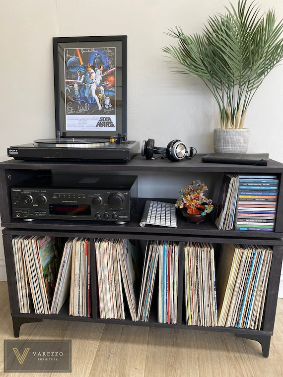 Made my own record storage from IKEA storage crates and scaffolding : r/ vinyl