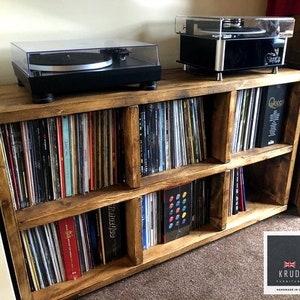 Record Player Stand | Vinyl Record Storage | Turntable Stand | Scaffold Furniture | Rustic TV Stand | Retro tv stand | KRUD-46 v2