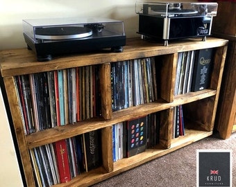 Record Player Stand | Vinyl Record Storage | Turntable Stand | Scaffold  Furniture | Rustic TV Stand | Retro tv stand | KRUD-46 v2