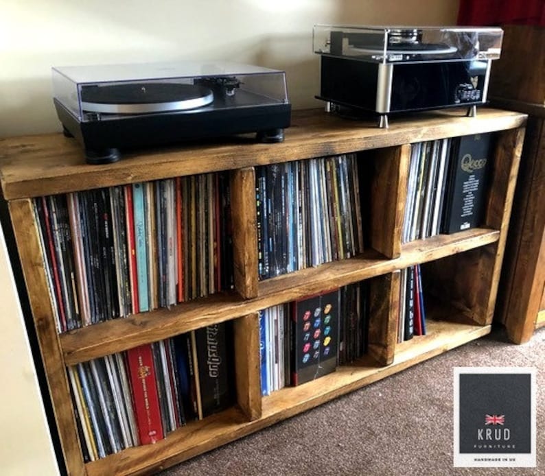 Record Player Stand | Vinyl Record Storage | Turntable Stand | Scaffold Furniture | Rustic TV Stand | Retro tv stand | KRUD-46 v2 