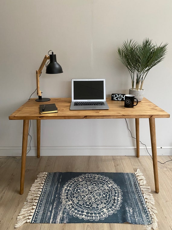 Massief houten bureau KRUD B1 Bureau Scandinavische stijl Etsy België