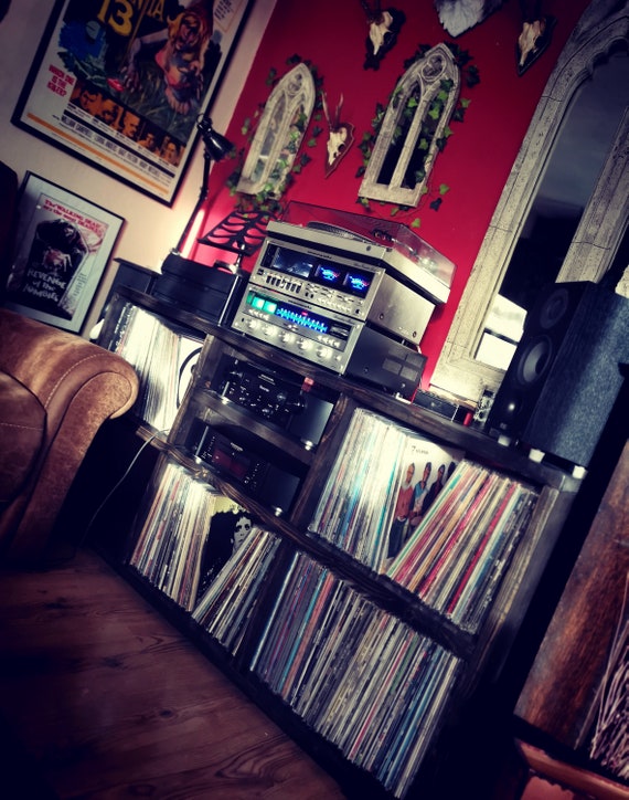 Record Player Stand | Vinyl Record Storage | Turntable Stand | Scaffold  Furniture | Rustic TV Stand | Retro tv stand | KRUD-46 v2