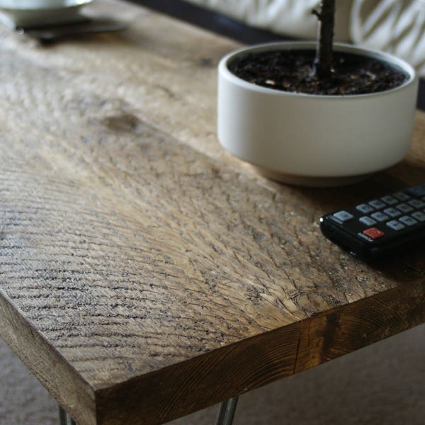 KRUD~Coffee Table with Hairpin Legs~Handmade~Solid Wood~Scaffold Style~24 Colours~Industrial~Chunky~Rustic~Country v2