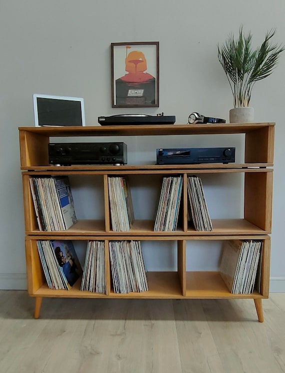 Mesa para tocadiscos / Almacenamiento de discos de vinilo / Soporte para  tocadiscos / Varezzo / 140 cm Roble claro -  México