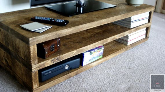 Krudk22rustic Tv Standhandmadesolid Woodscaffold Style24 Etsy
