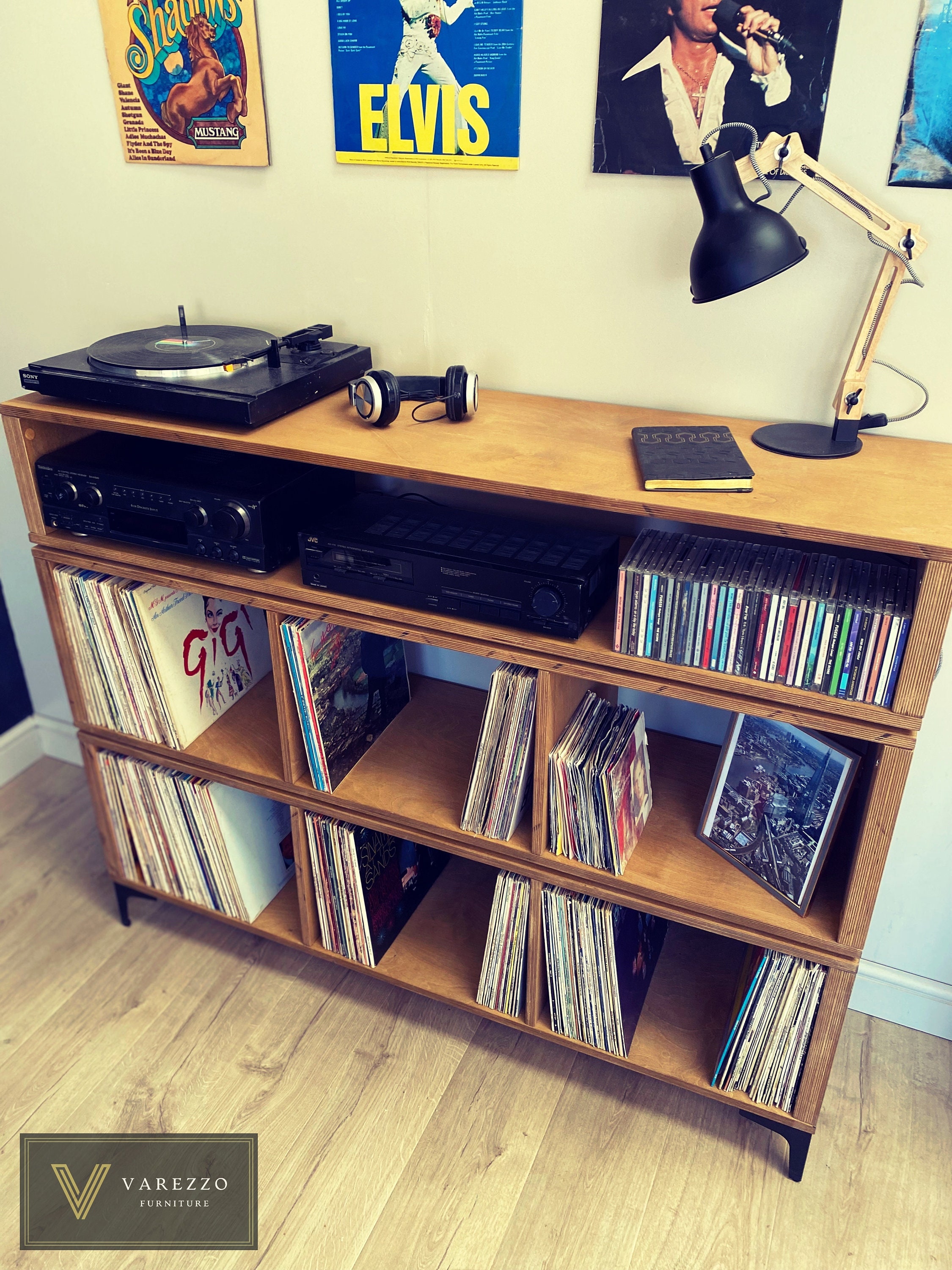 Record Player Stand | Vinyl Record Storage | Turntable Stand | Scandi Furniture | Plywood V47 model