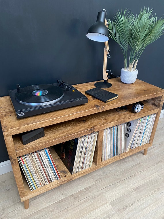 Support de Disque Vinyle, Rangement Disques Vinyles, en Bois