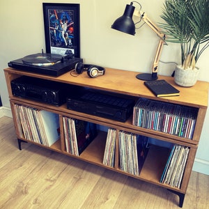 Record Player Stand | Vinyl Record Storage | Turntable Stand | Scandi Furniture | Plywood V36 model