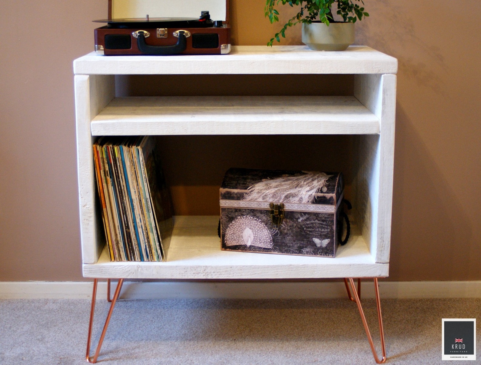 White Record Player Stand Vinyl Record Storage Turntable Etsy