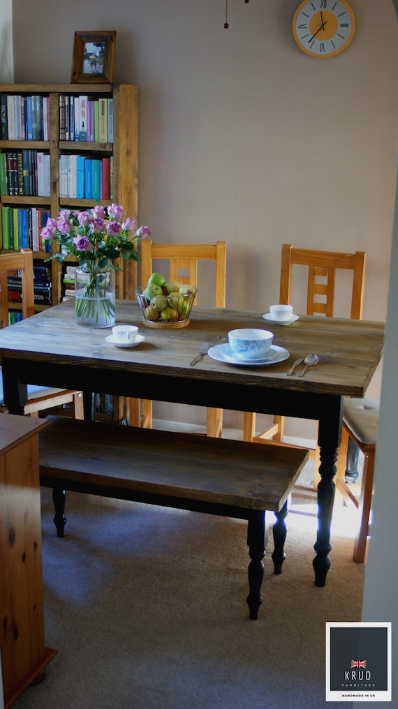 Farmhouse Table 6 Seater Kitchen Table 4.5 Ft Table Farmhouse